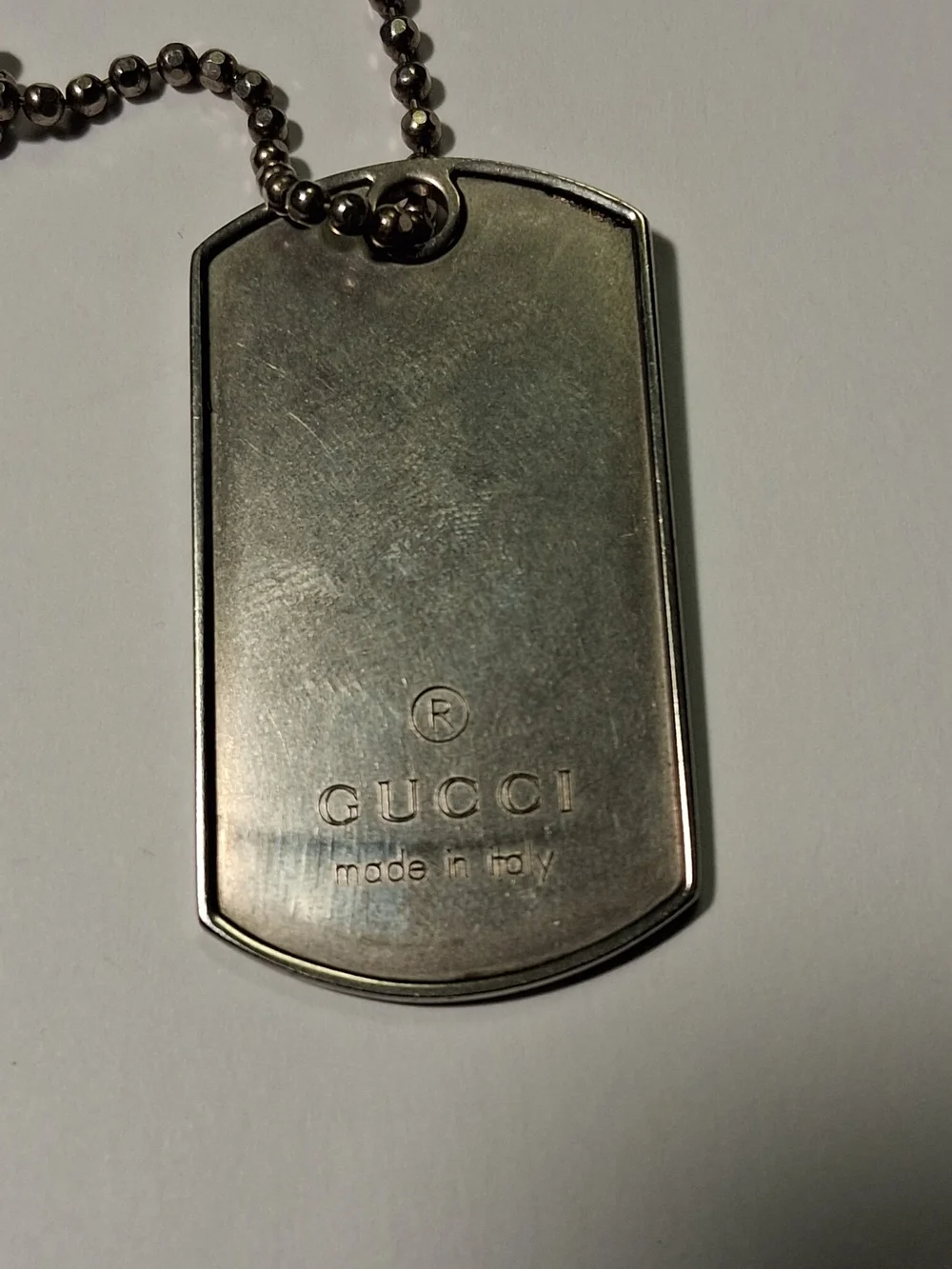 RARE 1990s Tom Ford Design Gucci  Knights Crest Dog Tag Necklace - 929 Silver